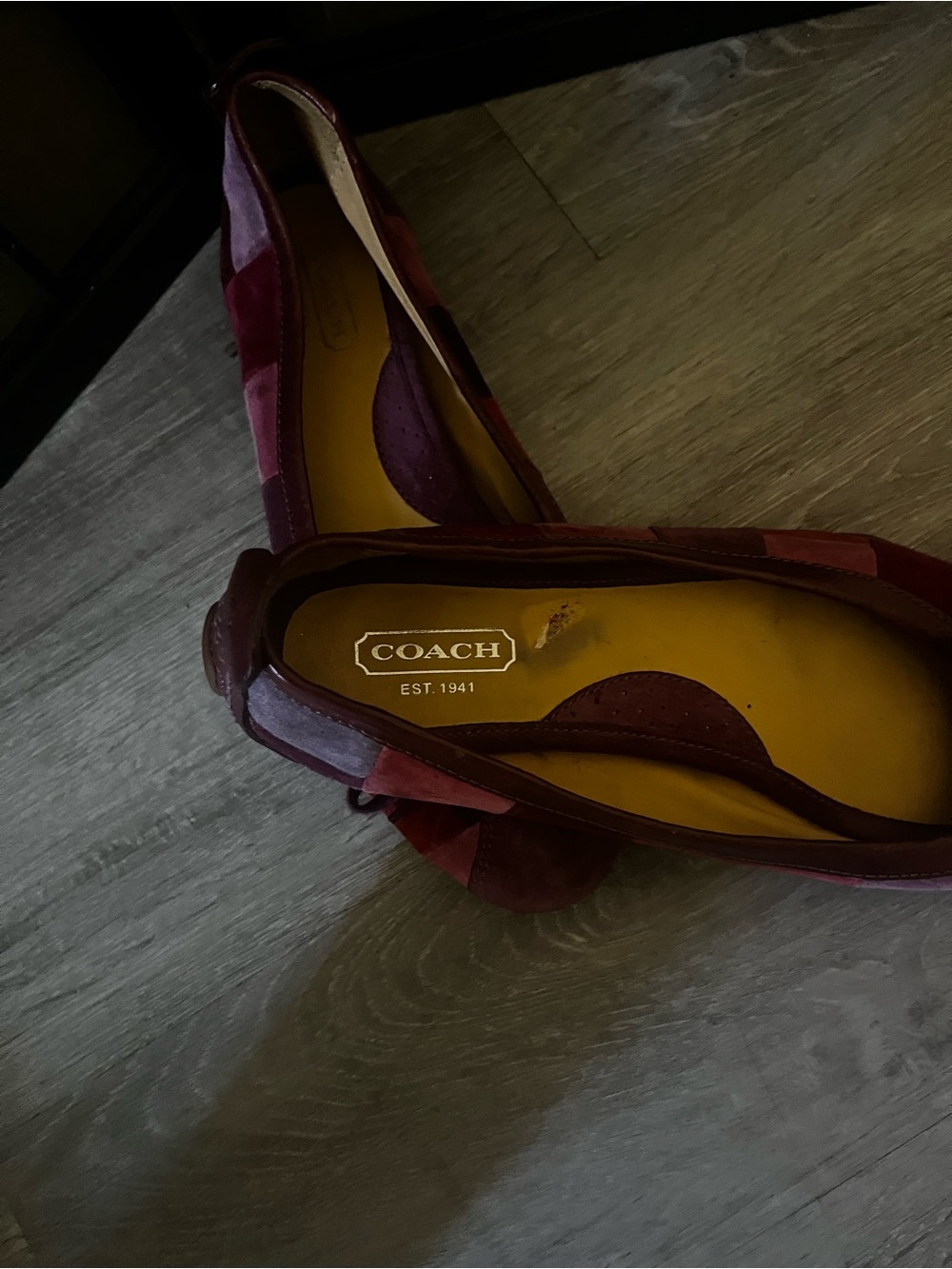 Coach Burgundy Suede Flats
